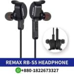 Best Remax RB-S5 Bluetooth Headphone Mobile Phone, Sport, Routine Office Work, Common Headphone, Supports Music, Video Game shop near me