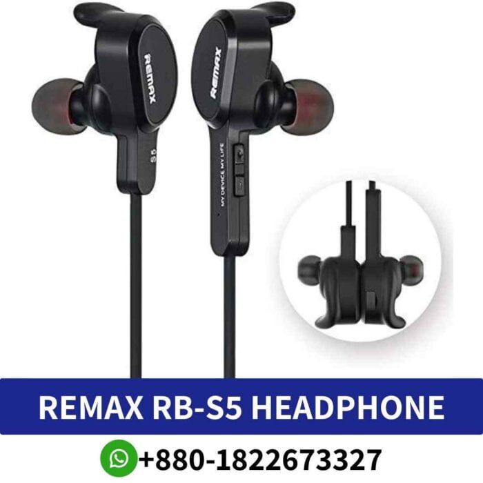 Best Remax RB-S5 Bluetooth Headphone Mobile Phone, Sport, Routine Office Work, Common Headphone, Supports Music, Video Game shop near me