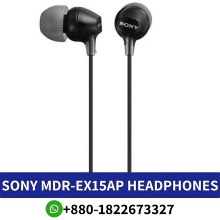 Best Sony MDR-EX15AP_ Compact, wired earbuds with microphone for clear calls and powerful sound.sony mdr-ex15ap wireless-earphones shop in-bd