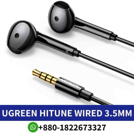 Best UGREEN HiTune_ High-quality sound, built-in mic, in-line controls, durable cable, universal compatibility. Hitune-wired-earphones-3-5mm shop in bd