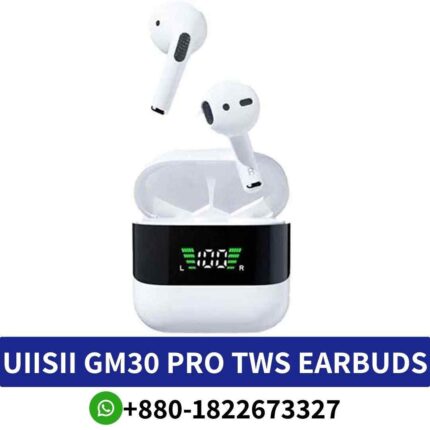 Best UIISII GM30 Pro TWS True Wireless Earbuds shop in bd, with Bluetooth connectivity and built-in microphone for hands-free calls shop near me,