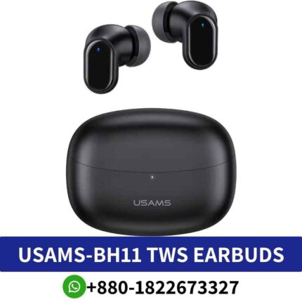 Best USAMS-BH11 TWS Earbuds, offering a seamless wireless listening experience shop in bd. Wireless TWS Earbuds BH11 shop near me