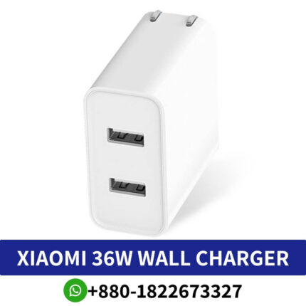 Best XIAOMI 36W QC 3.0 Dual USB Wall Charger