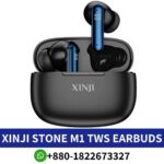 Best XINJI Stone M1 TWS-earbuds in stereo surround sound with smart controls, extended battery, ergonomic design, voice assistant support shop in bd