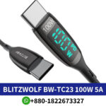 BlitzWolf BW-TC23 100W 5A LED Display Type-C To Type-C Fast Charging Data Cable 6ft Price In Bangladesh, BlitzWolf BW-TC23 100W 5A LED Display Type-C to Type-C Cable 6ft, BlitzWolf BW-TC23 USB-C to USB-C cable with display 100W 0.9m black, BlitzWolf BW-TC23 100W 5A Type-C to Type-C Cable 2M with LED Display,, BlitzWolf BW-TC23 100W 5A LED Display Type-C,