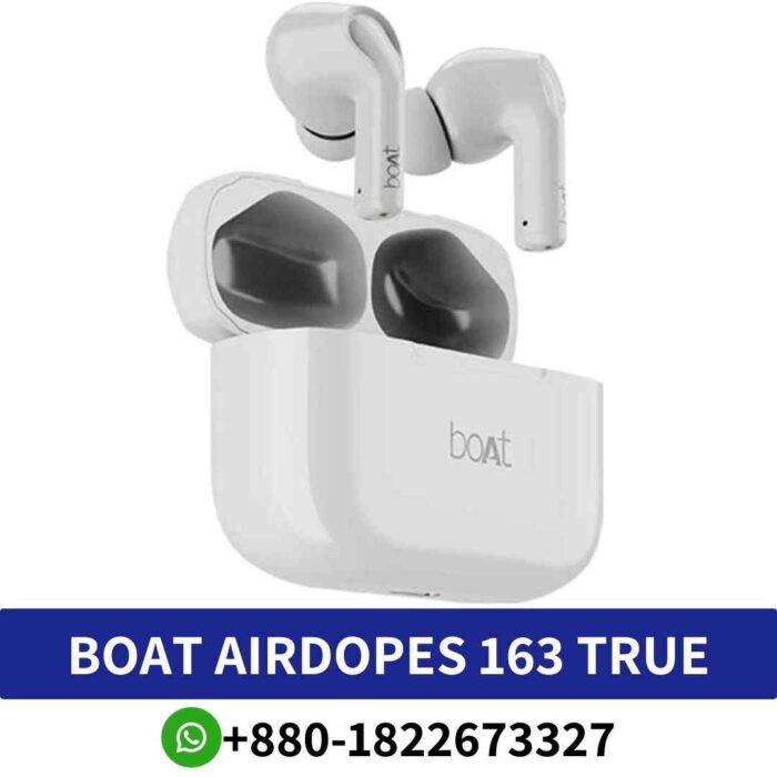 Boat Airdopes 163-Wireless Earbuds from boat, featuing the latest Bluetooth v5.1 seamless connectivity. With touch controls active voice shop in bd