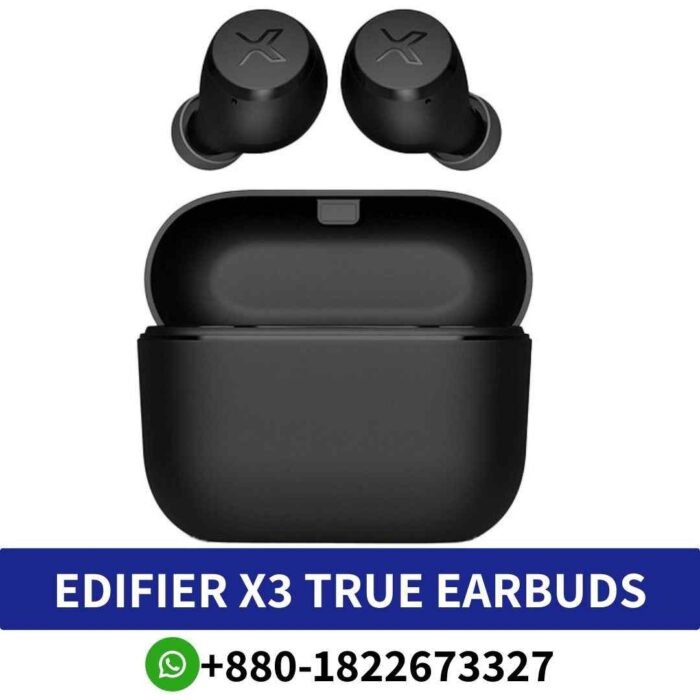 Edifier X3 True Wireless Bluetooth Dual Earbuds shop in Bangladesh boast a lightweight black plastic build with a matte finish shop near me