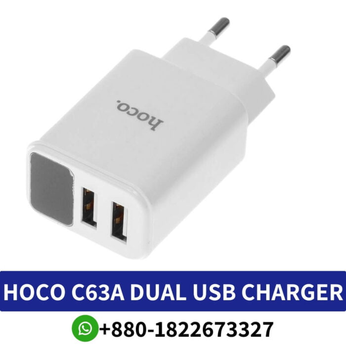 HOCO C63A Dual USB Charger With Digital Display