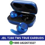 JBL T280 TWS Wireless Bluetooth Earbuds Price in Bangladesh. JBL T280 TWS wireless earbuds sound convenient charging case shop near me