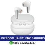 JOYROOM Jr-PB1_ Half in-ear design, Bluetooth 5.3, AAC, SBC decoding, IPX4 water resistance. Jpods Series JR-PB1-enc-earbuds shop in bd