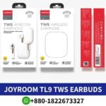 JOYROOM TL9 TWS wireless bluetooth earbuds shop in bd, Semi Bluetooth earbuds with V5.0,12mm drivers, 3.5 hours playtime shop near me