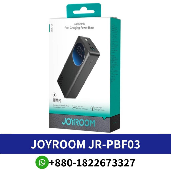 Joyroom JR-PBF03 30000mah Portable Power Bank Digital Display PD 30W Fast Charging Charger with Flashlight Price In Bangladesh, Joyroom JR-PBF03 30000mah Portable Power Bank Price In BD, Digital Display PD 30W Fast Charging Charger Price At BD, 30000mah Portable Power Bank Digital Display PD 30W Fast Price At BD, Digital Display PD 30W Fast Charging Charger with Flashlight Price in BD,