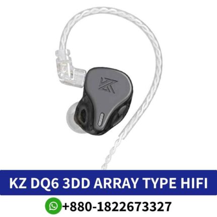 KZ DQ6_ High-fidelity in-ear earphones with 3DD driver unit for immersive audio. DQ6-3DD-Array-Type-Hifi-In-Ear-Earphones shop in bd