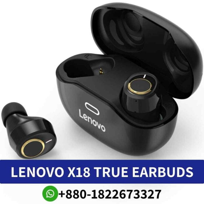 LENOVO X18 Earbuds Dynamic sound, waterproof design, Bluetooth connectivity make a versatile choice. x18-true-wireless-earbuds shop in bd