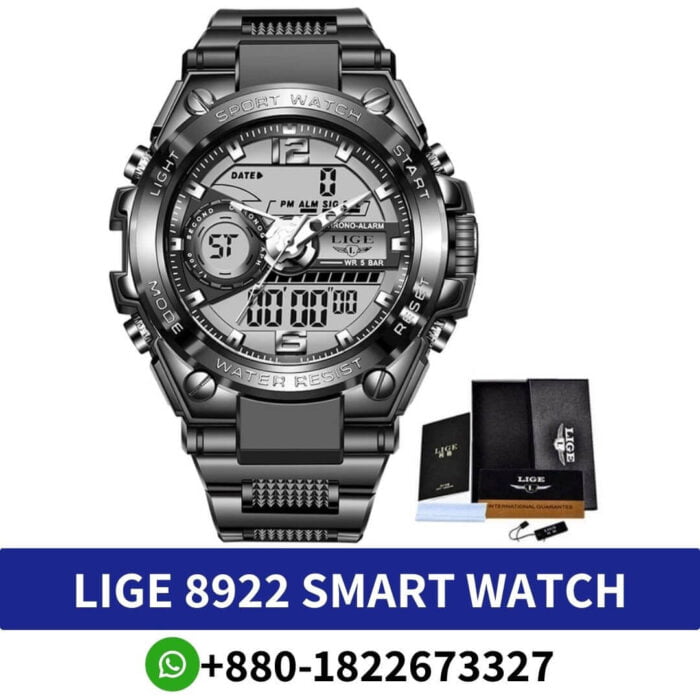 LIGE 8922 Men Quartz Digital Watch