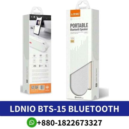 Ldnio BTS-15 Bluetooth Speaker boasts true wireless technology and Bluetooth 5.0 for seamless connectivity shop near me. Its 2000mAh battery