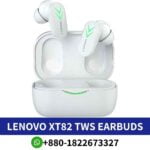 Lenovo XT82 Wireless earbuds, compact design, black color, lightweight, with microphone. XT82 TWS Wireless Earbuds Price in Bangladesh