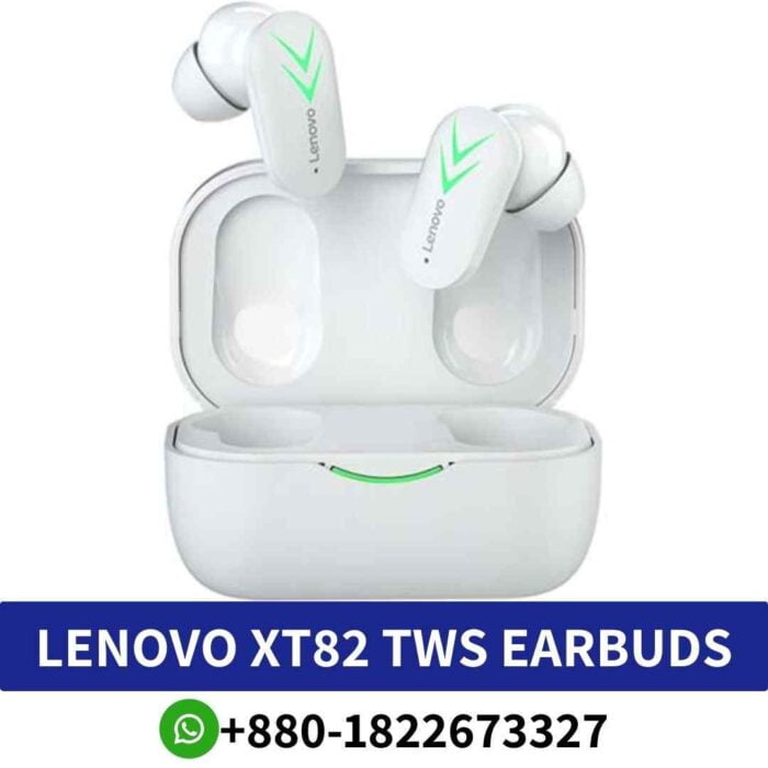 Lenovo XT82 Wireless earbuds, compact design, black color, lightweight, with microphone. XT82 TWS Wireless Earbuds Price in Bangladesh