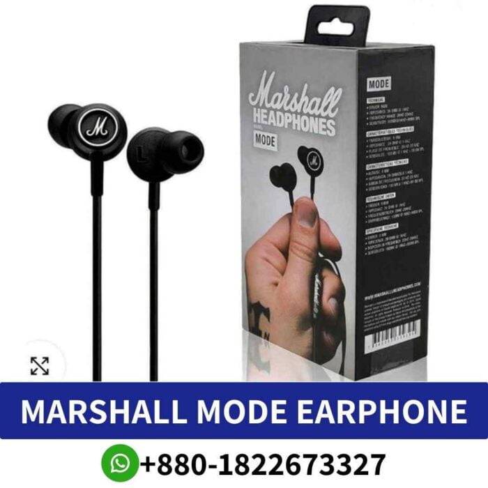 MARSHALL MODE_ Big sound, compact design, with microphone and remote for convenience._ MODE-wired-in-ear-earphone shop in bd