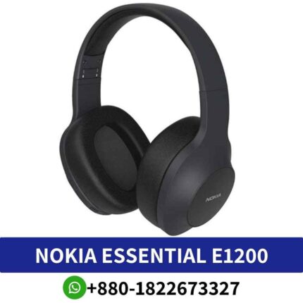 Nokia E1200 headphones_ Lightweight on-ear design, black color, 3.5mm jack, with built-in microphone. Best Nokia E1200 headphones Price in Bd