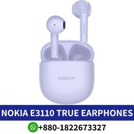 Nokia E3110_ Stylish wireless earbuds with Bluetooth 5.1, versatile color options, and compact design shop near me. e3110-earphones shop in-bd