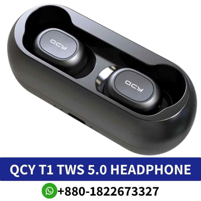 QCY T1 Earbuds Experience seamless wireless audio Shop in BD. Enjoy crisp sound, ergonomic design, and convenience on-the-go shop near me
