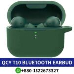 QCY T10 Wireless Bluetooth earbuds shop in Bangladesh, featuring ANC, hybrid technology for immersive sound experiences shop near me