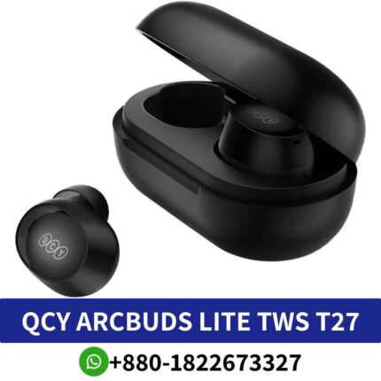 QCY T27 earbuds lite Wireless Technology_ Bluetooth 5.3, ENC Noise, Reduction_ Yes, qcy t27 earbuds lite-tws-in-bangladesh smart earphone