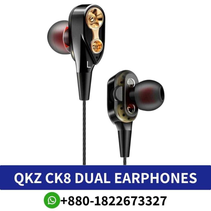 QKZ CK8 For Mobile Phone,Internet Bar,Video Game, Monitor Headphone, HiFi Headphone, and For iPod, Sport, Common Headphone price in BD