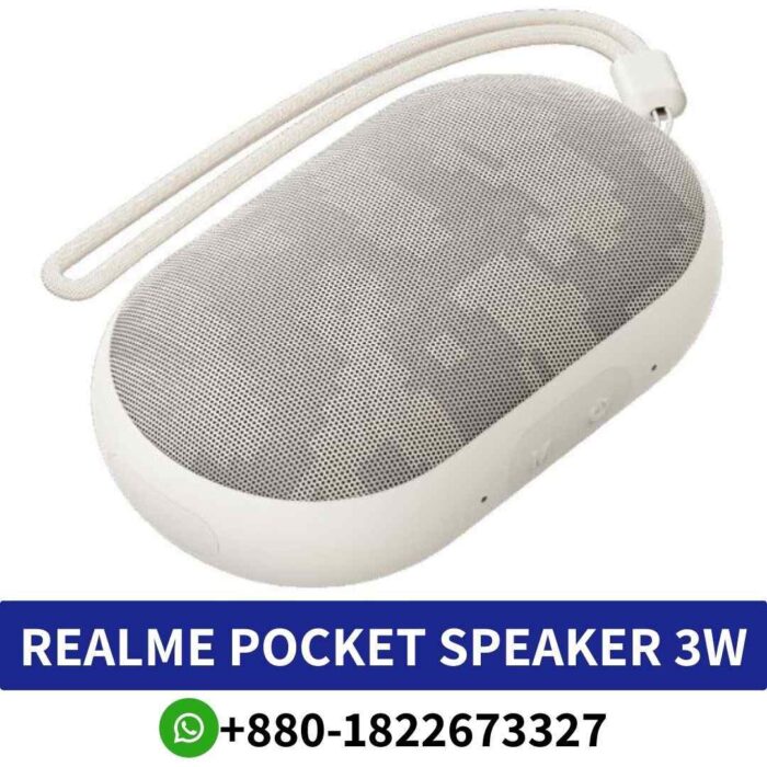 REALME 3w speaker Dynamic sound, 3W driver, Bluetooth 5.0, stereo pairing, Link app compatibility. Pocket Bluetooth Speaker shop near me