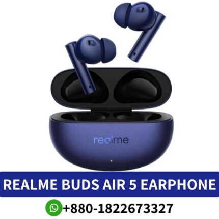REALME Buds Air 5 Bluetooth version 5.3 Wireless range 10 meters, Active Noise _ 50dB with 12.4mm Dynamic Bass Boost Driver shop in BD