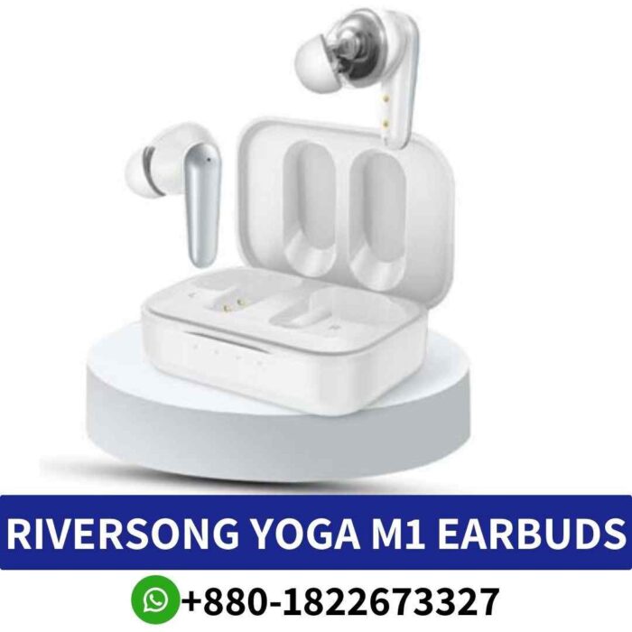 RIVERSONG YOGA M1_ In-ear Bluetooth earbuds with sweatproof design, noise isolation, and built-in microphone. Yoga-M1-Earbuds Shop in Bd