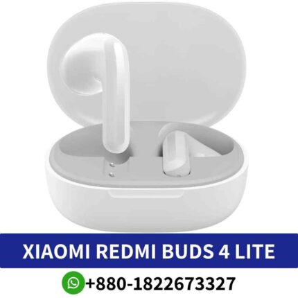 Redmi Buds 4 Lite_ Wireless earbuds offering ergonomic design and reliable connectivity for everyday use shop near me. redmi-earbuds shop-in-bd
