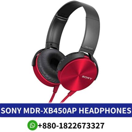 Sony MDR-XB450AP_ Enhanced bass, clear highs, hands-free calls with in-line mic. -XB450AP Headphoness hop near me, xb450ap shop in bd