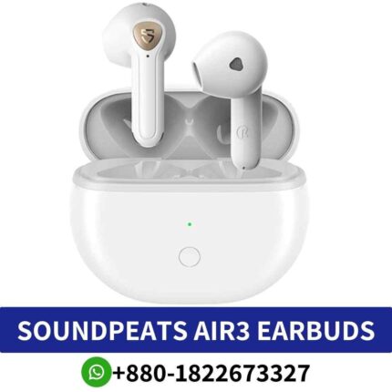 Soundpeats Air3 Deluxe wireless earbuds with Qualcomm chipset, aptX-Adaptive codec, personalized functions for immersive sound shop near me