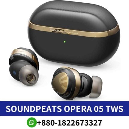 Soundpeats Opera 05 Immerse in rich sound with TWS ANC, featuring dual ENC, Bluetooth 5.3, and IPX4 rating. 05-Tws-Earbuds shop in bd
