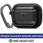 Spigen AirPods Pro Rugged Armor Case is designed specifically for, providing rugged protection in a sleek black silicone design shop near me