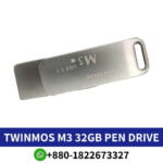 TWINMOS M3 32GB USB Metal Body Silver Pen Drive