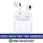 UIISII GM30 Pro TWS True Wireless Earbuds shop in bd, with Bluetooth connectivity and built-in microphone for hands-free calls shop near me,