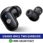 USAMS-BH11 TWS Earbuds, offering a seamless wireless listening experience shop in bd. Wireless TWS Earbuds BH11 shop near me