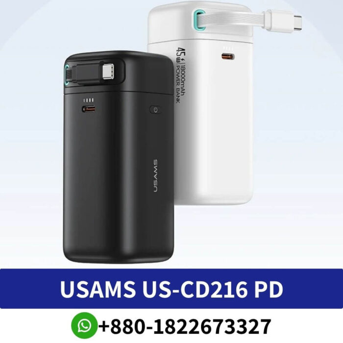 Usams US-CD216 PD 45W Dual Output 18000mAh Fast Charging Power Bank with Type C Retractable Magnetic Cable Price In Bangladesh, Usams US-CD216 PD 45W Dual Price In Bd, 18000mAh Fast Charging Power Bank with Type C Price At BD, Output 18000mAh Fast Charging Power Bank Price in BD, Fast Charging Power Bank with Type C Retractable Magnetic Cable Price At BD,