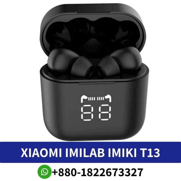 XIAOMI Imilab Imiki T13_ Wireless earbuds with Bluetooth 5.2, 8mm drivers, and IPX5 waterproof rating. T13-tws-earphone-shop in Bangladesh
