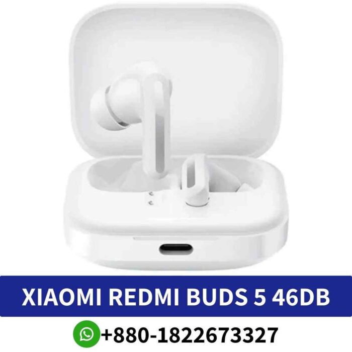 Best Xiaomi Redmi Buds 5 ANC, dynamic drivers, and AI Call technology for enhanced listening. Xiaomi Redmi Buds 5 earbuds shop in bangladesh