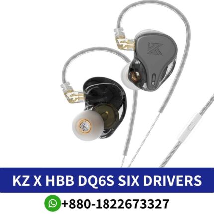Best KZ x HBB DQ6S drivers Metal-Wired-Earphone Product Weight_ 83g, Wearing Mode_ Ear Hook, Frequency Range_ 20-40000Hz shop near me