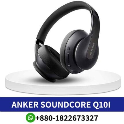 ANKER soundcore Q10i Headphone in BD. Driver Size_ 40mm dynamic drivers Connectivity_ Bluetooth 5.0, Battery_ Up to 60 hours shop near me