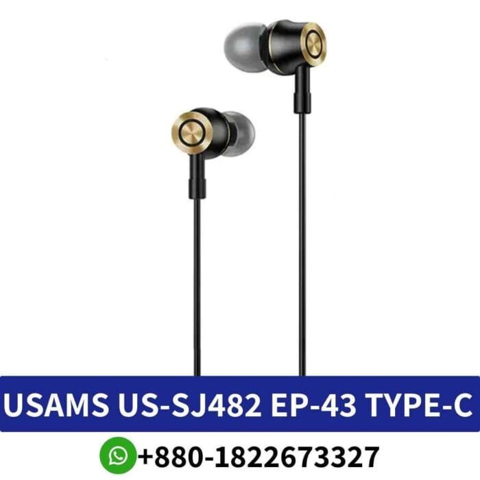 Best USAMS US SJ482 EP-43-Type-C Material_ Aluminum Alloy + TPE shop in bd. Speaker Sensitivity_ 92dB Speaker Diameter_ 10mm Impedance_ 32Ω
